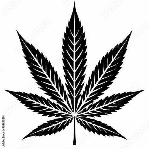 marijuana leaf silhouette vector art