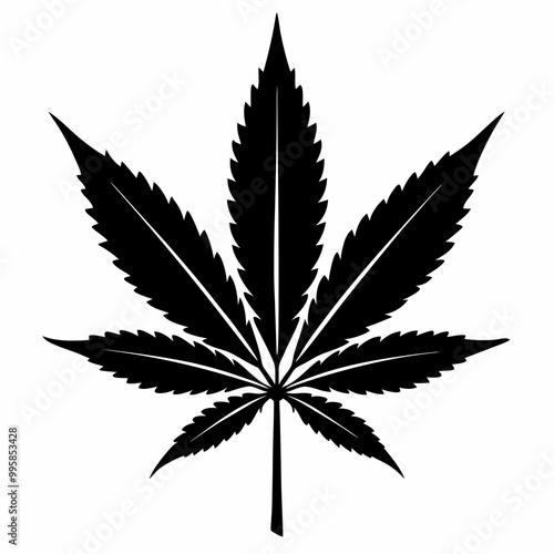 marijuana leaf silhouette vector art