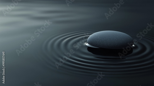 Minimalist Dark Tone with Soft Shadows on Water Surface