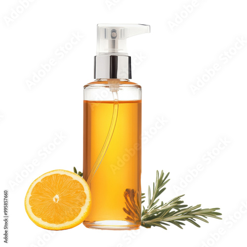 Aromatic Oil Bottle with Rosemary and Orange Slice