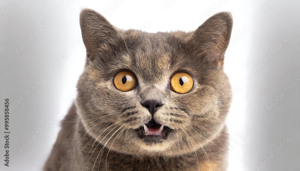 Angry and surprised cat isolated on a transparent PNG background with a funny and excited expression, wide eyes and open mouth, capturing a humorous and animated moment in feline behavior. Angry and surprised cat isolated on a transparent PNG background with a funny and excited expression, wide eyes and open mouth, capturing a humorous and animated moment in feline behavior.