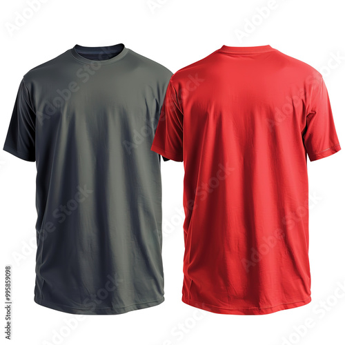 red t shirt isolated on transparent background, clipping path, png,