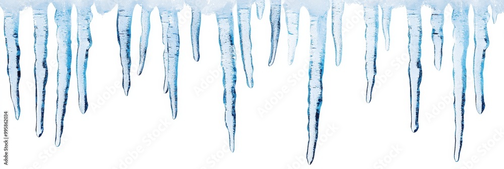 Stalactite Icicles Hanging on White Background Stalactite Icicles Hanging on White Background