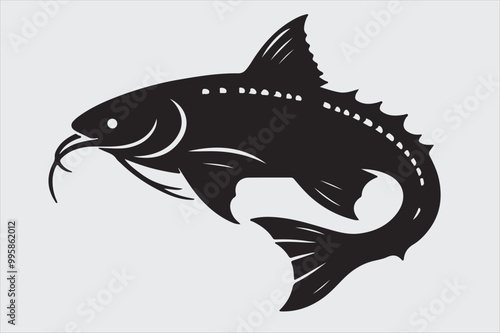 A Catfish silhouette vector icon design