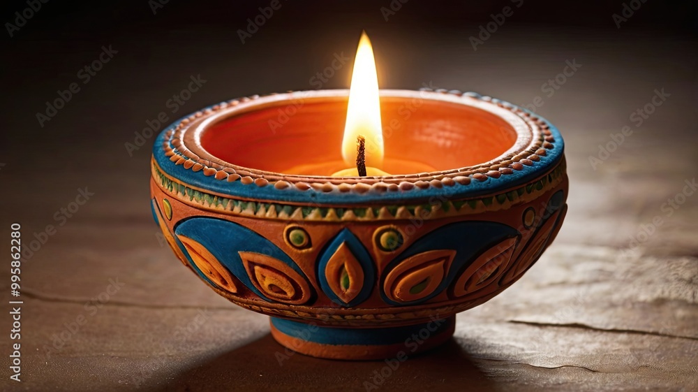 Terracotta Diwali Diya Lamp, generative AI Terracotta Diwali Diya Lamp, generative AI