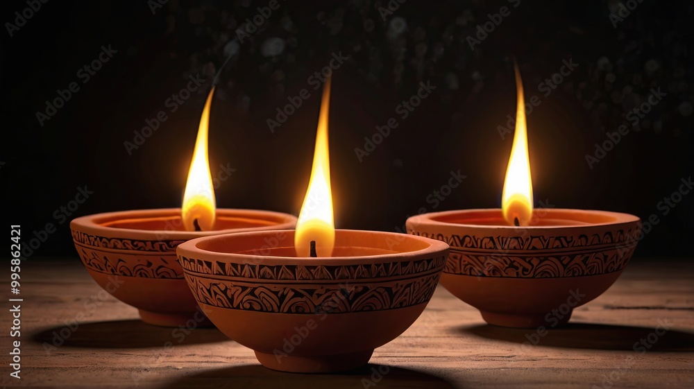 Terracotta Diwali Diya Lamp, generative AI Terracotta Diwali Diya Lamp, generative AI