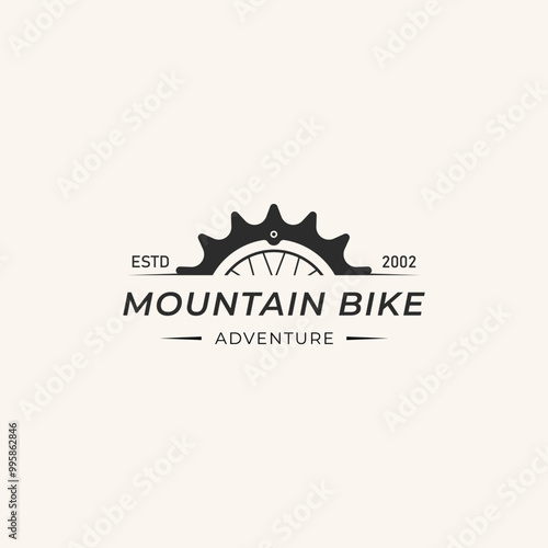 gear bike icon vintage logo design vector.