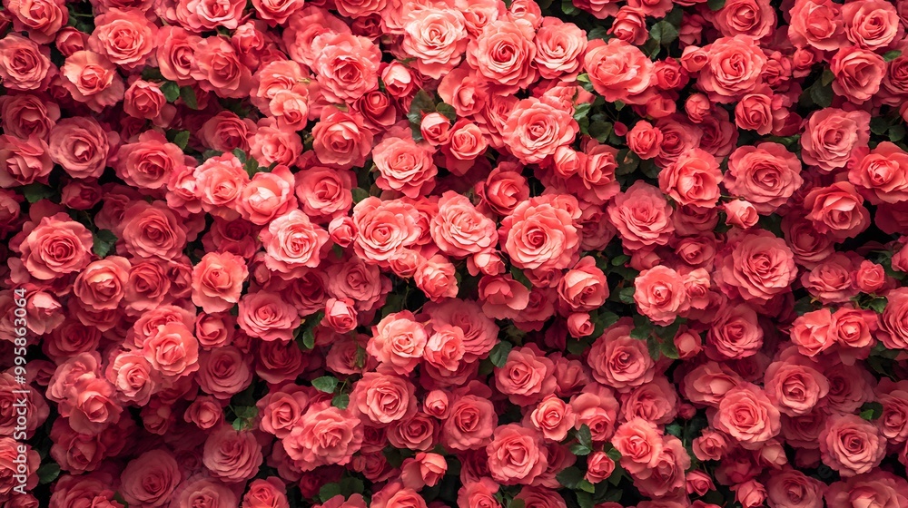 A wall of pink roses, numerous and beautiful, creating a romantic scene A wall of pink roses, numerous and beautiful, creating a romantic scene