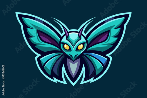 E-sport butterfly logo design mascot vector