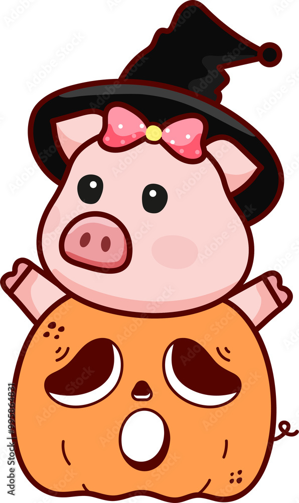 Cartoon Halloween Pig Doodle Cartoon Halloween Pig Doodle