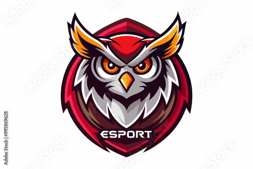 E-sport owl logo mascot design with gamer theme