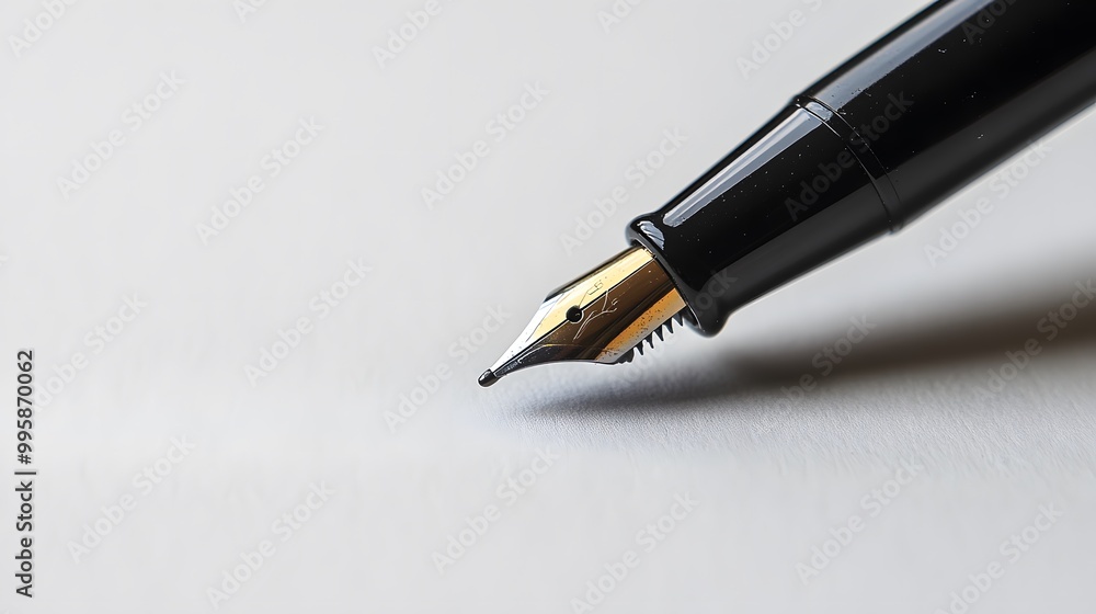 Ink pen on a blank piece of paper. Ink pen on a blank piece of paper.