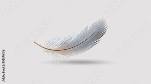 Delicate Feather Floating in the Air