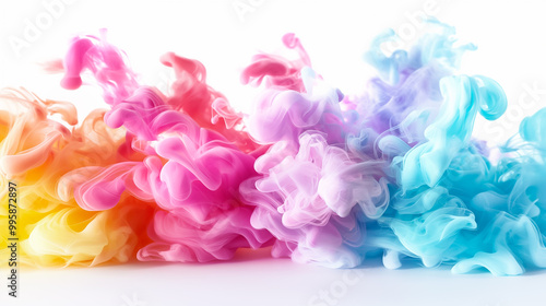 Soft, flowing pastel colors blend seamlessly as vibrant swirls of pink, blue, and yellow create a stunning visual effect, perfect for a dreamy wallpaper backdrop