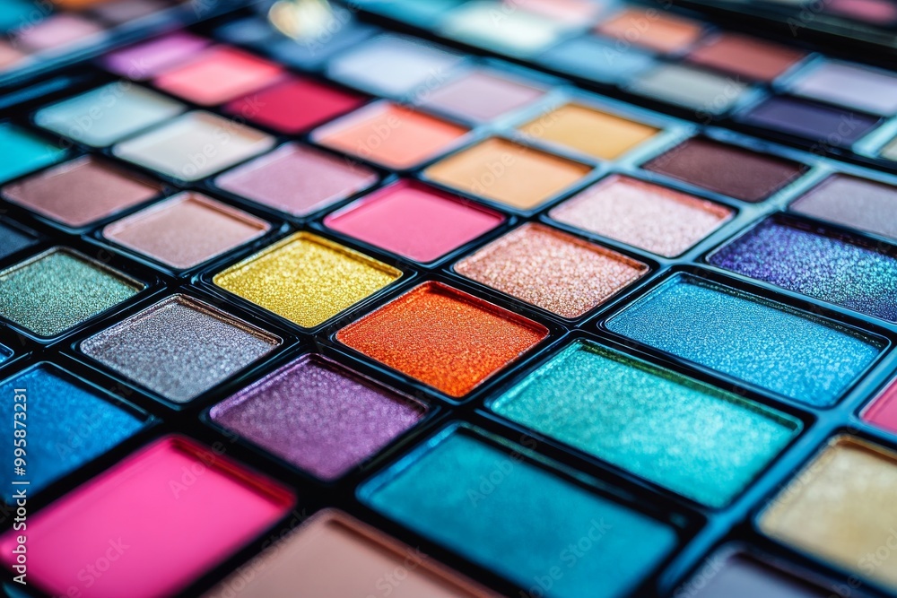 Rainbow inspired eyeshadow palette featuring bright shades of orange yellow green blue and pink perfect for creative high impact makeup looks Rainbow inspired eyeshadow palette featuring bright shades of orange yellow green blue and pink perfect for creative high impact makeup looks