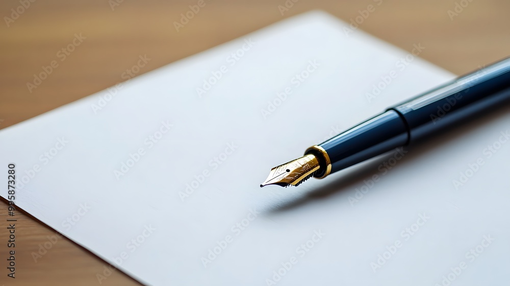 Ink pen on a blank piece of paper. Ink pen on a blank piece of paper.