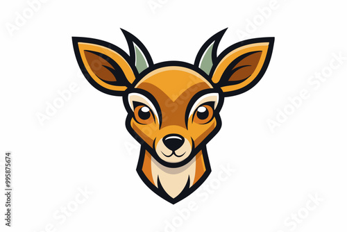 Fawn head mascot design vector