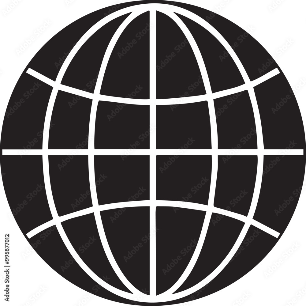 A minimalistic globe silhouette for an international organization.
A minimalistic globe silhouette for an international organization.