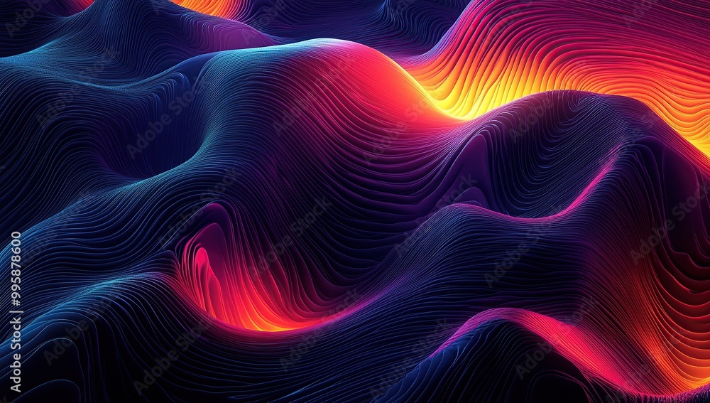 Obraz premium Abstract background with colorful glowing lines