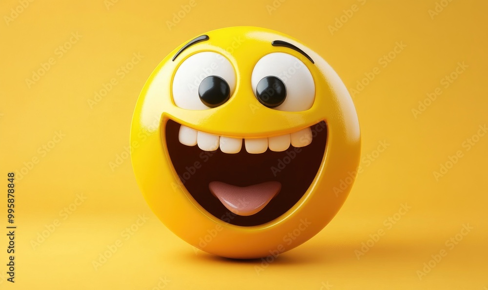 Open mouthed emoji with visible teeth showing an expression of excitement or surprise Yellow round face conveying a sense of craziness and vibrant emotion Open mouthed emoji with visible teeth showing an expression of excitement or surprise Yellow round face conveying a sense of craziness and vibrant emotion