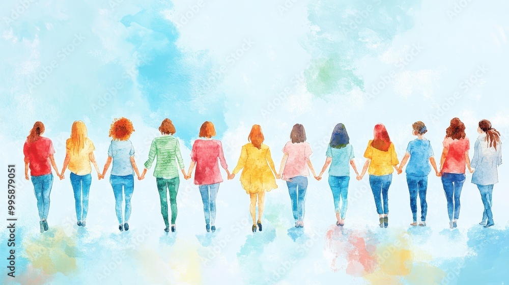 Gentle Watercolor of Friends Together in Agreement Gentle Watercolor of Friends Together in Agreement