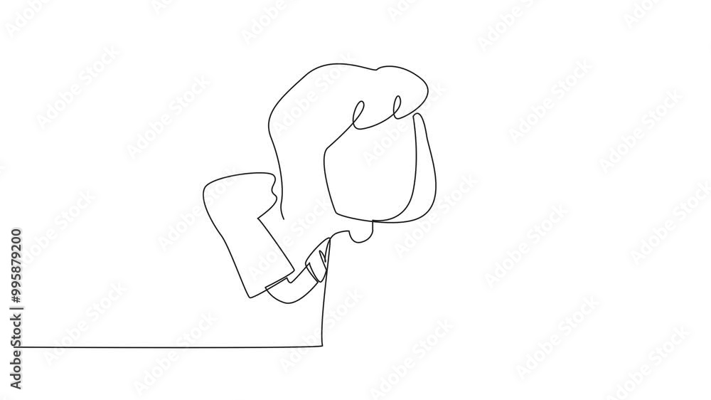 Animated self drawing of single one line drawing girls wear different socks on both hands. Genetic disorders affect typical physical growth. Disability. World Down Syndrome Day. Full length animation Animated self drawing of single one line drawing girls wear different socks on both hands. Genetic disorders affect typical physical growth. Disability. World Down Syndrome Day. Full length animation