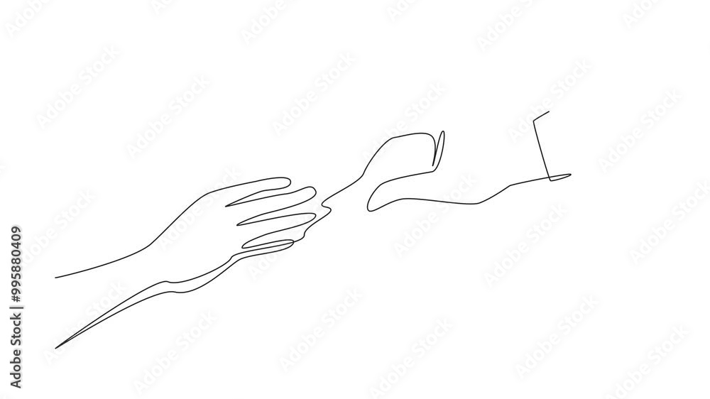 Animated self drawing of continuous one line drawing the man's hand will put the ring on the woman's finger. Engaged. Engagement. Propose the sweetheart. National Proposal Day. Full length animation Animated self drawing of continuous one line drawing the man's hand will put the ring on the woman's finger. Engaged. Engagement. Propose the sweetheart. National Proposal Day. Full length animation