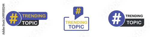 trending topic label, advertising banner trending topic.