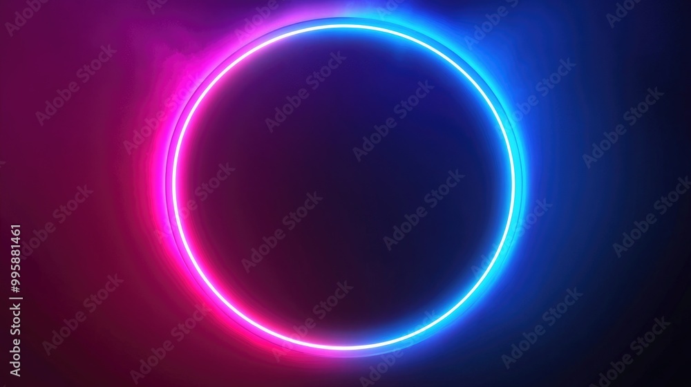 Neon circular laser backdrop featuring retro blue and pink electric hues Illuminated design perfect for a club or disco setting Futuristic 2D cartoon style ring illustration Neon circular laser backdrop featuring retro blue and pink electric hues Illuminated design perfect for a club or disco setting Futuristic 2D cartoon style ring illustration