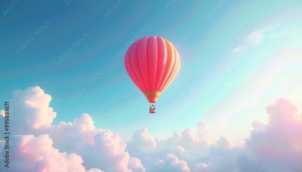 Hot Air Balloon in the Blue Sky Hot Air Balloon in the Blue Sky