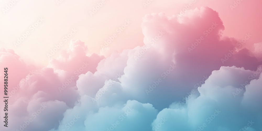 Fototapeta premium Abstract soft clouds on a pastel gradient background with gentle hues