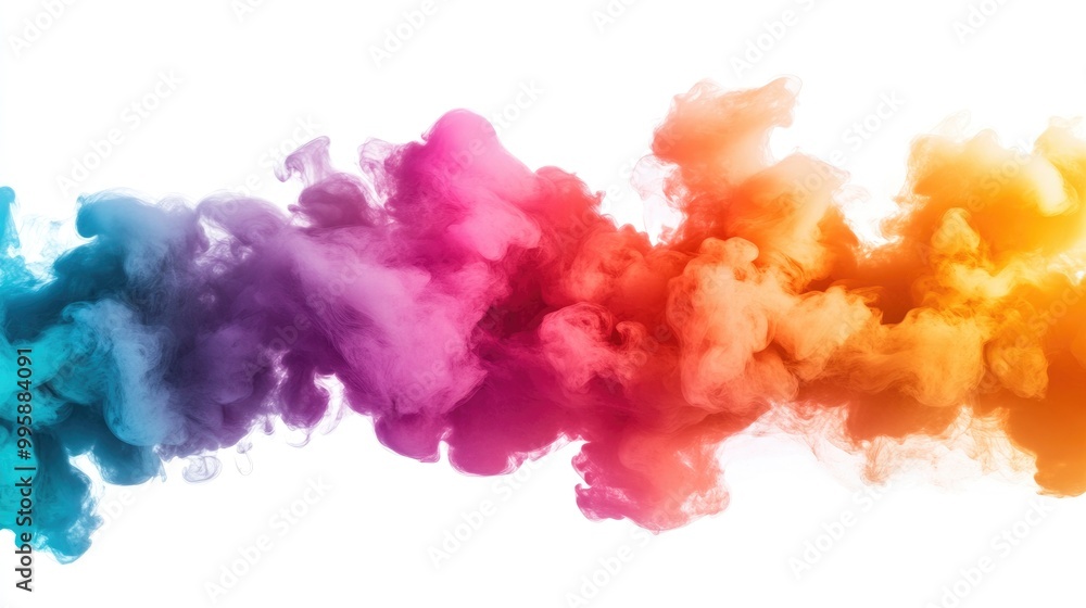 Fototapeta premium Colorful smoke isolated on a white background