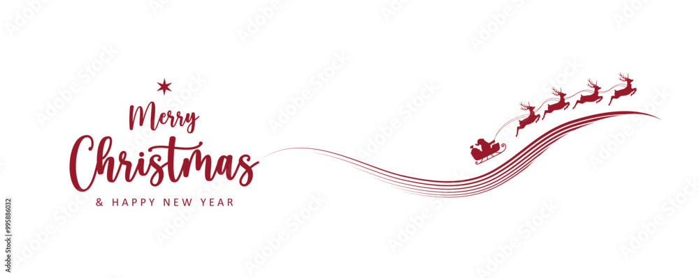 christmas banner santa claus in a sleigh with reindeer isolated vector illustration christmas banner santa claus in a sleigh with reindeer isolated vector illustration