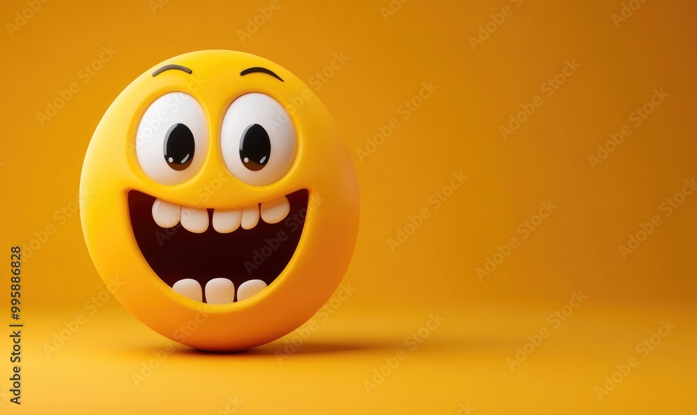Open mouthed emoji with visible teeth showing an expression of excitement or surprise Yellow round face conveying a sense of craziness and vibrant emotion Open mouthed emoji with visible teeth showing an expression of excitement or surprise Yellow round face conveying a sense of craziness and vibrant emotion
