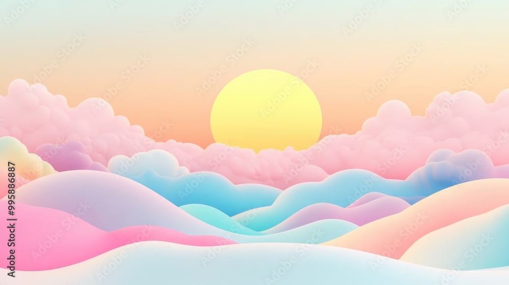 Trendy and soft gradient color 2D cartoon background Trendy and soft gradient color 2D cartoon background