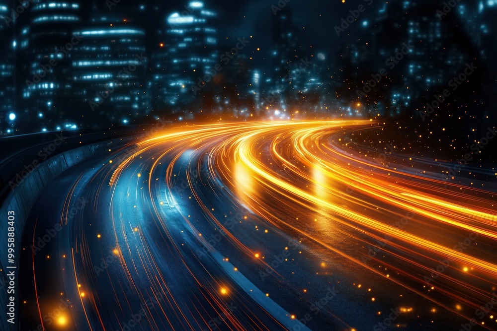 light trails on the highway at night light trails on the highway at night