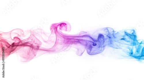 Colorful smoke isolated on a white background