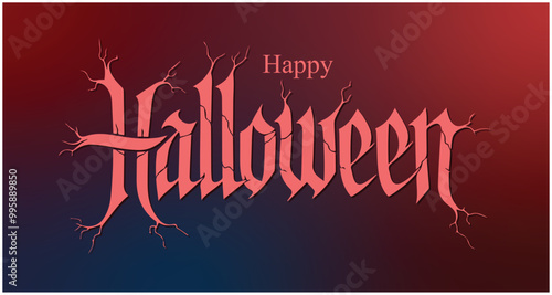 Happy halloween lettering design