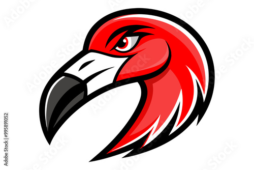 Flamingo head mascot design vector