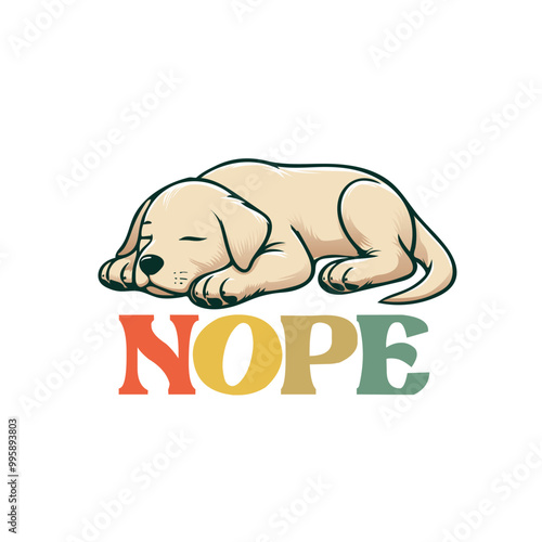 Labrador Retriever Nope - Typography T-shirt Design vector. Labrador Retriever Illustration 