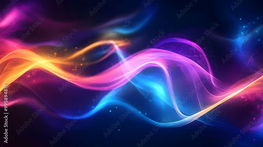 Fototapeta premium Dark background with a blue-purple gradient and a glow effect on the right side of the screen