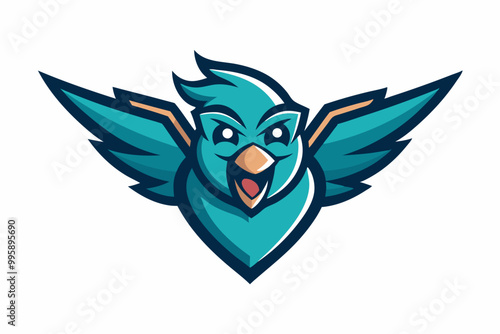 Flying head mascot logo design vector photo