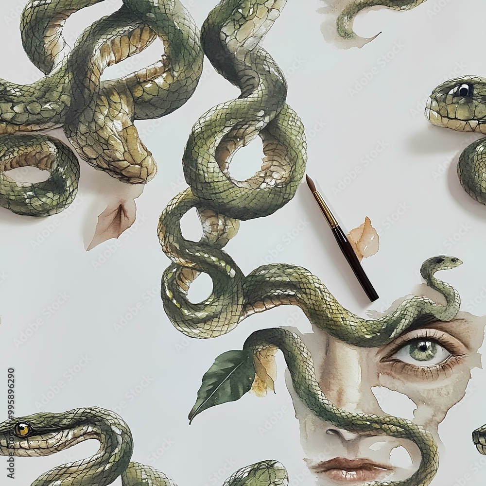 Obraz premium snake of medusa texture