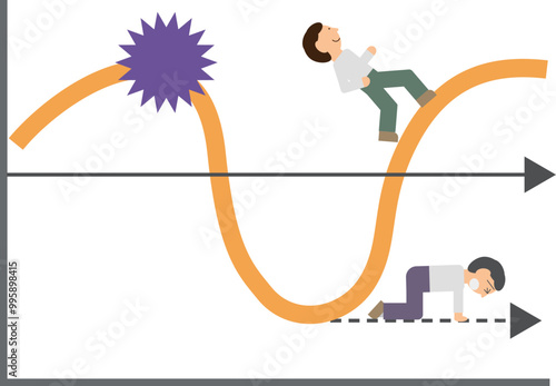 レジリエンスをイメージしたグラフ素材