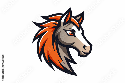 Foal head mascot logo design vector