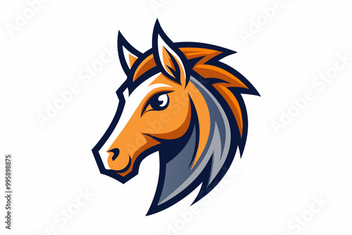 Foal head mascot logo design vector