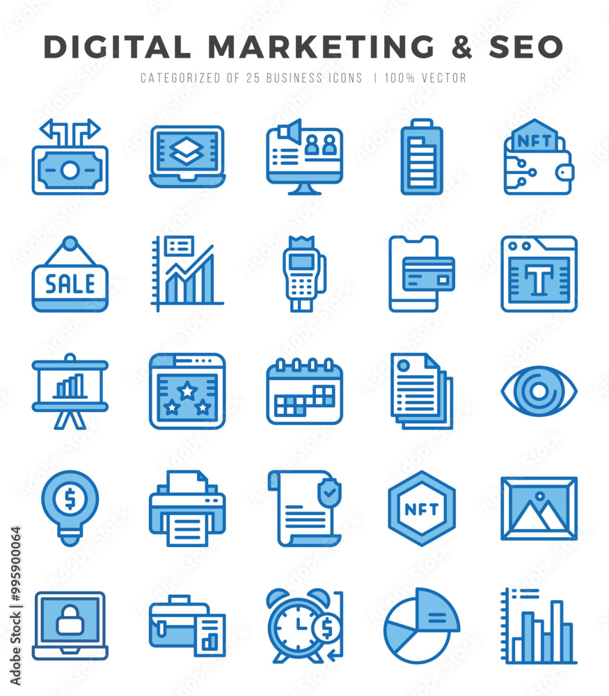 Digital Marketing & SEO icons set. Vector illustration. Digital Marketing & SEO icons set. Vector illustration.