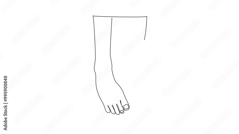 Animation of continuous one line drawing without wearing shoes, one foot stepping on the other. Acute poverty. Can't afford sandal or shoe. National Shoe. Self drawing animated. Full length motion Animation of continuous one line drawing without wearing shoes, one foot stepping on the other. Acute poverty. Can't afford sandal or shoe. National Shoe. Self drawing animated. Full length motion