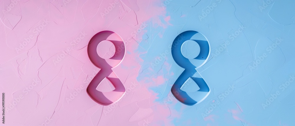 Obraz premium The image creatively showcases the number 8 to represent International Women's Day on March 8, celebrating women's achievements and gender diversity with a balance and unity theme.