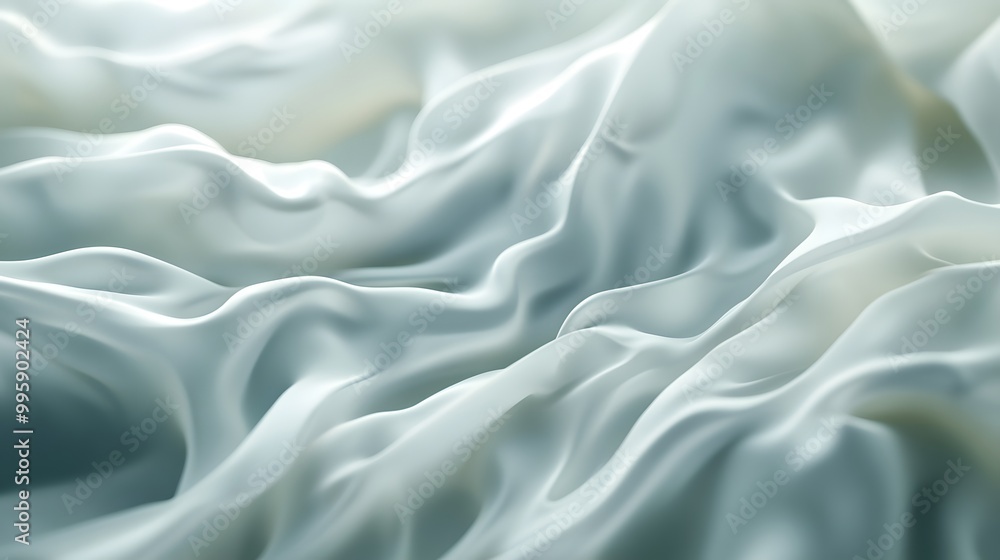 Obraz premium Flowing tech elements and shapes creating movement on a soft muted surface